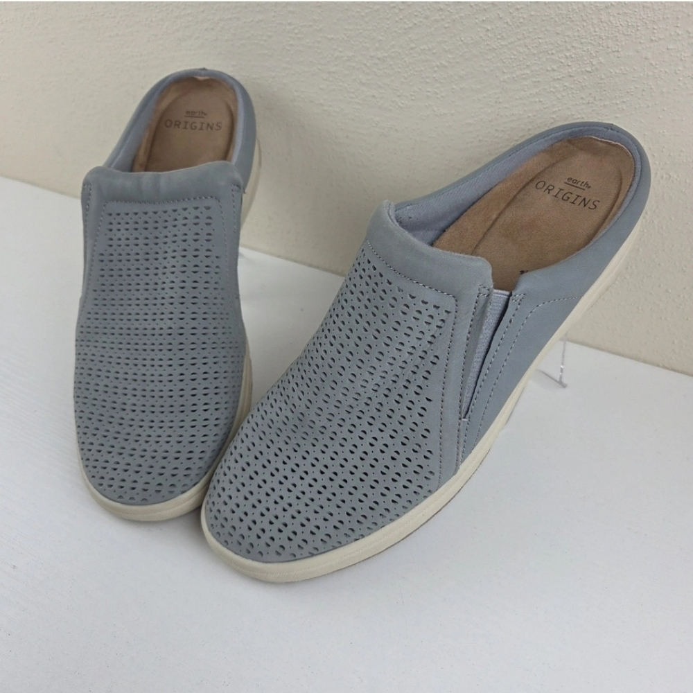 Earth Origins Emilia Mule Women's 9.5 Steel Blue Nubuck